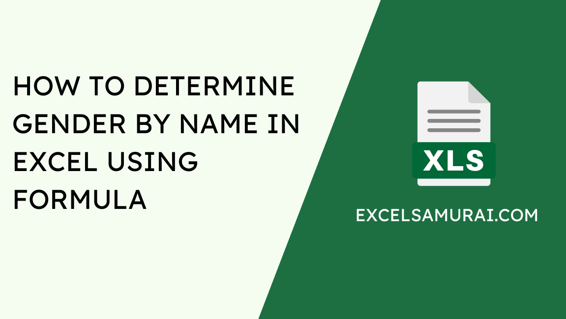 How To Find Gender By Name In Excel Formula