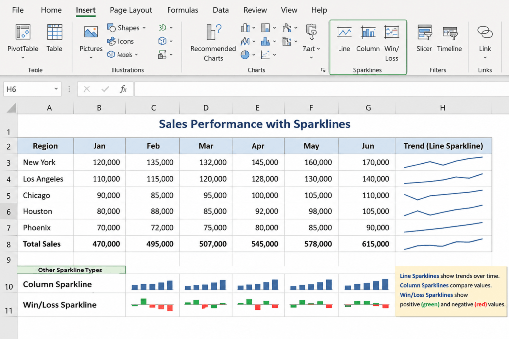 How to Create Sparklines in Excel1