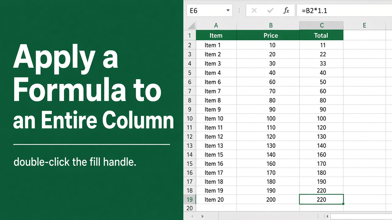 How to Apply a Formula to an Entire Column in Excel? featured image