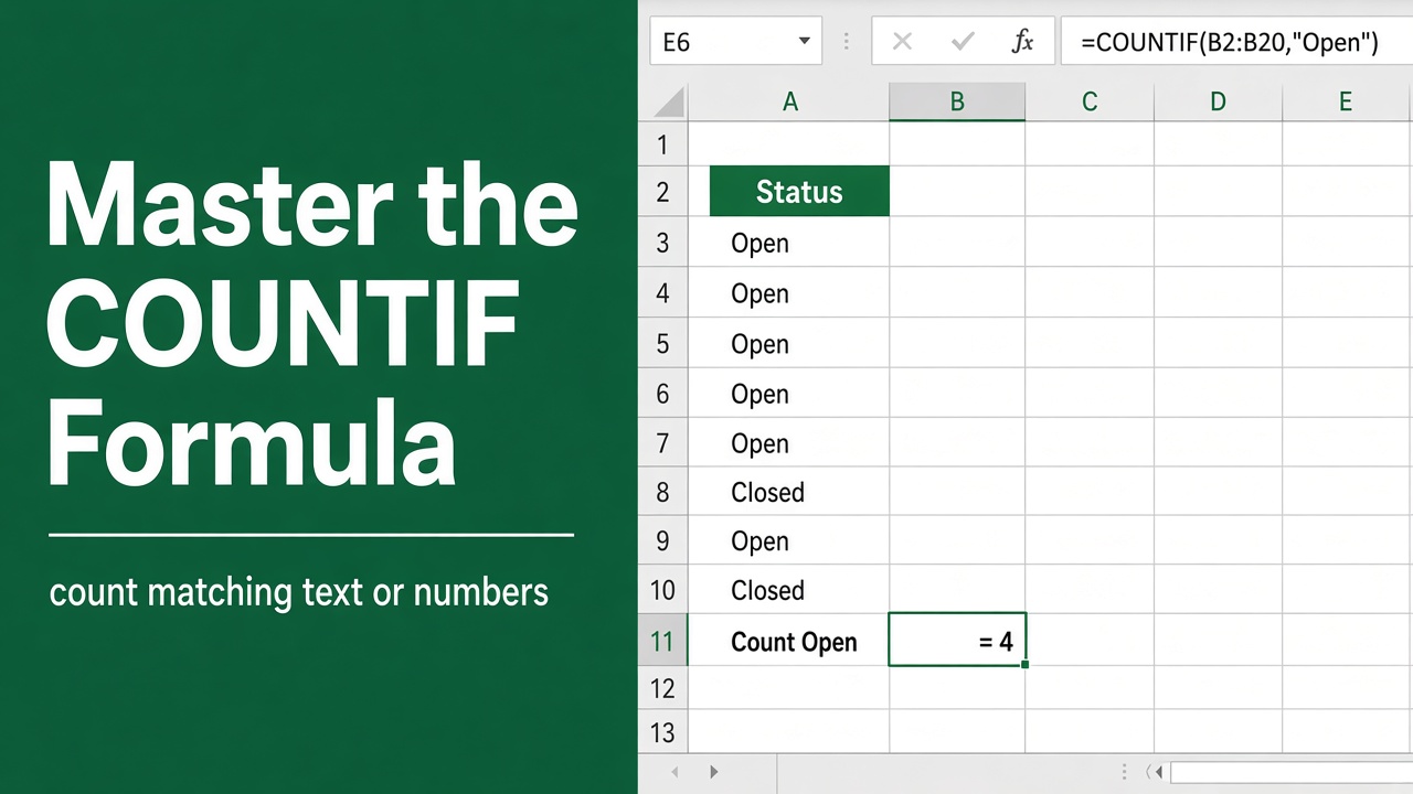 Master Excel COUNTIF Formula: Examples, Syntax & Tips! featured image