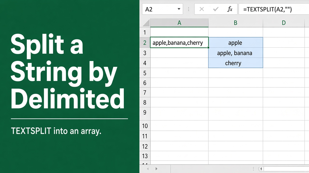 Easy Excel Formula: Split String by Delimiter into Array featured image