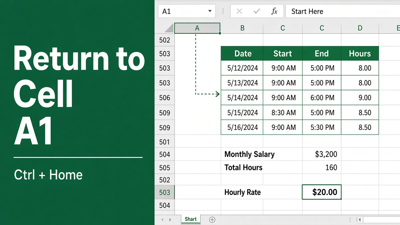 Return to Cell A1 in Excel with This Time-Saving Shortcut featured image