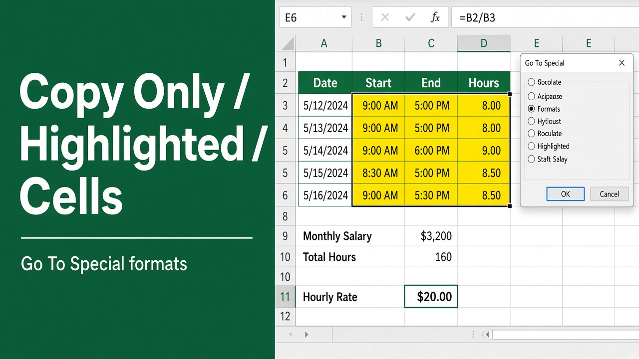 How to Copy Only Highlighted Cells in Excel? (5 Easy Ways) featured image