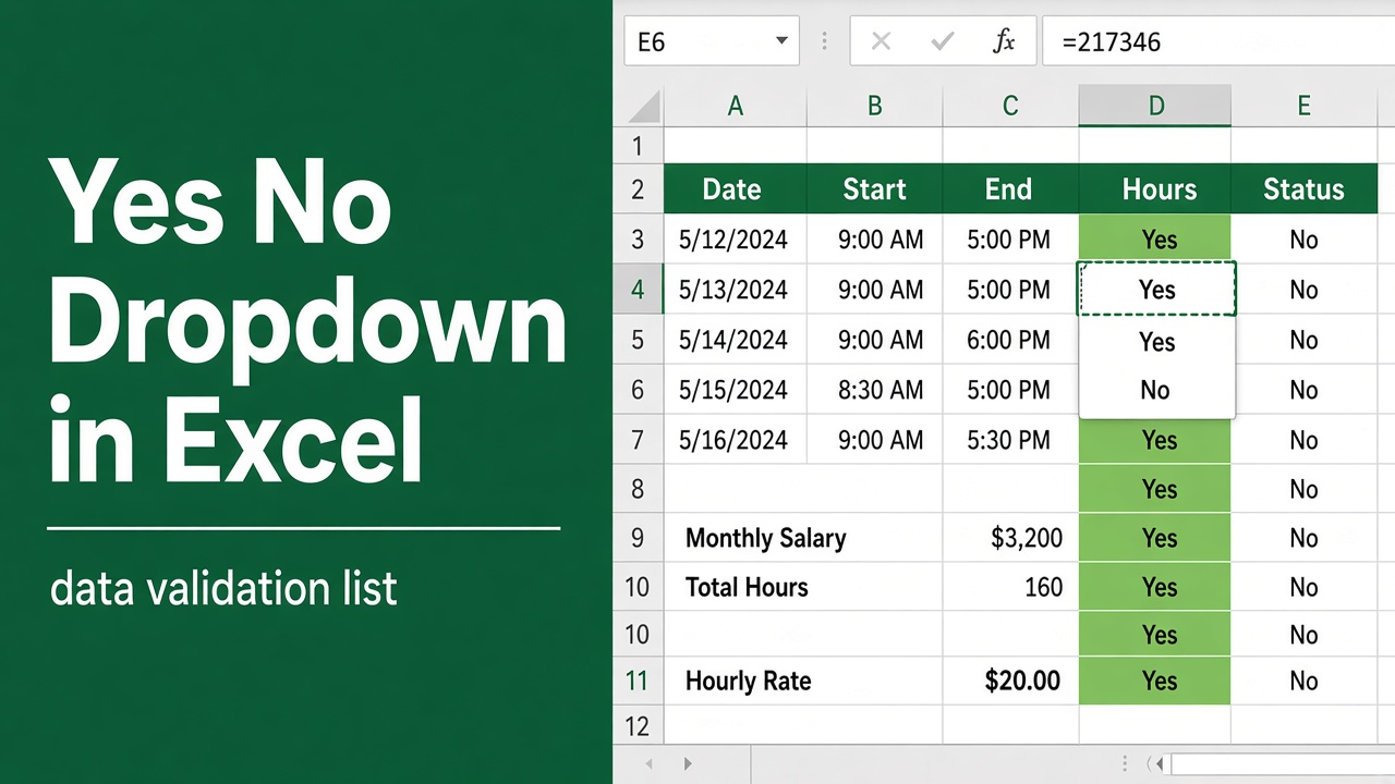 How to Create Yes No Dropdown in Excel? (6 Easy Methods) featured image