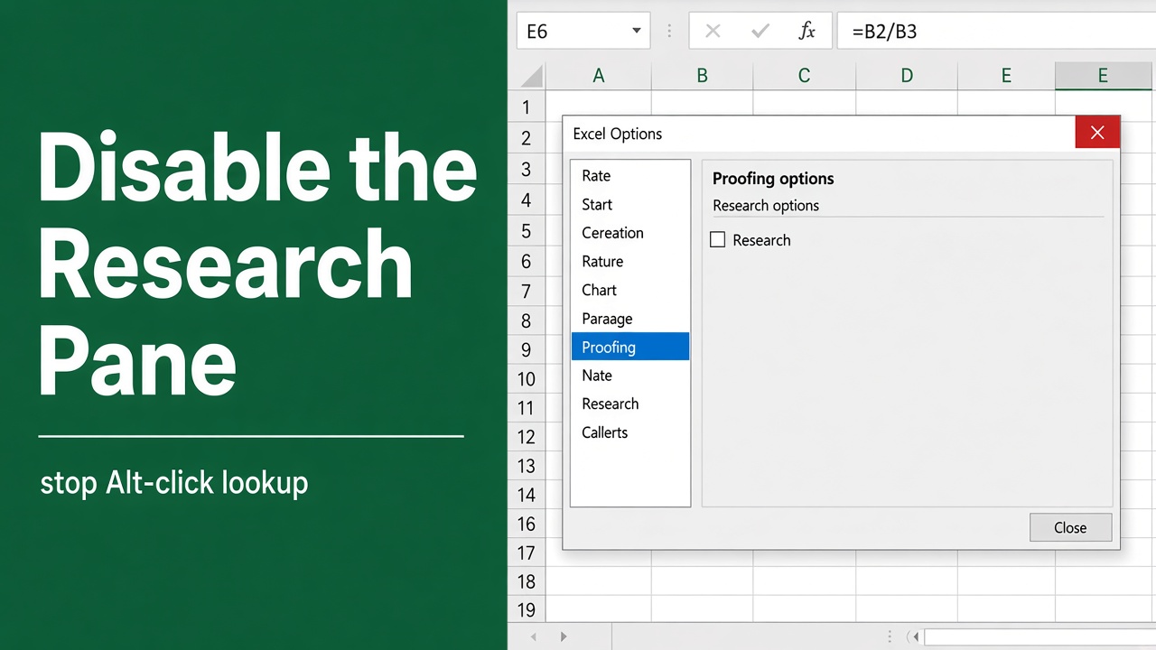 How to Disable the Research Pane in Excel: Easy Guide featured image