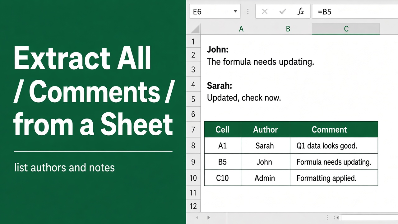 How to Extract All Comments in A Worksheet in Excel? featured image