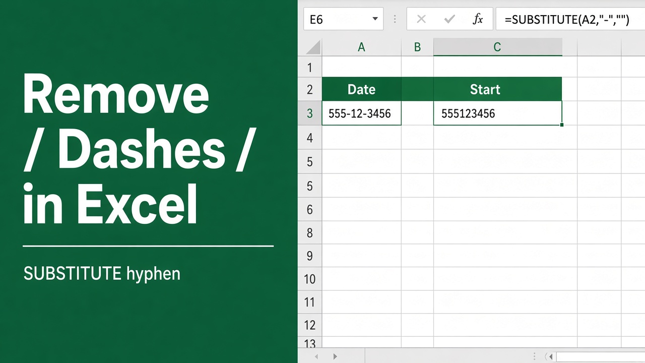 How to Remove Dashes in Excel? (6 Easy Methods) featured image