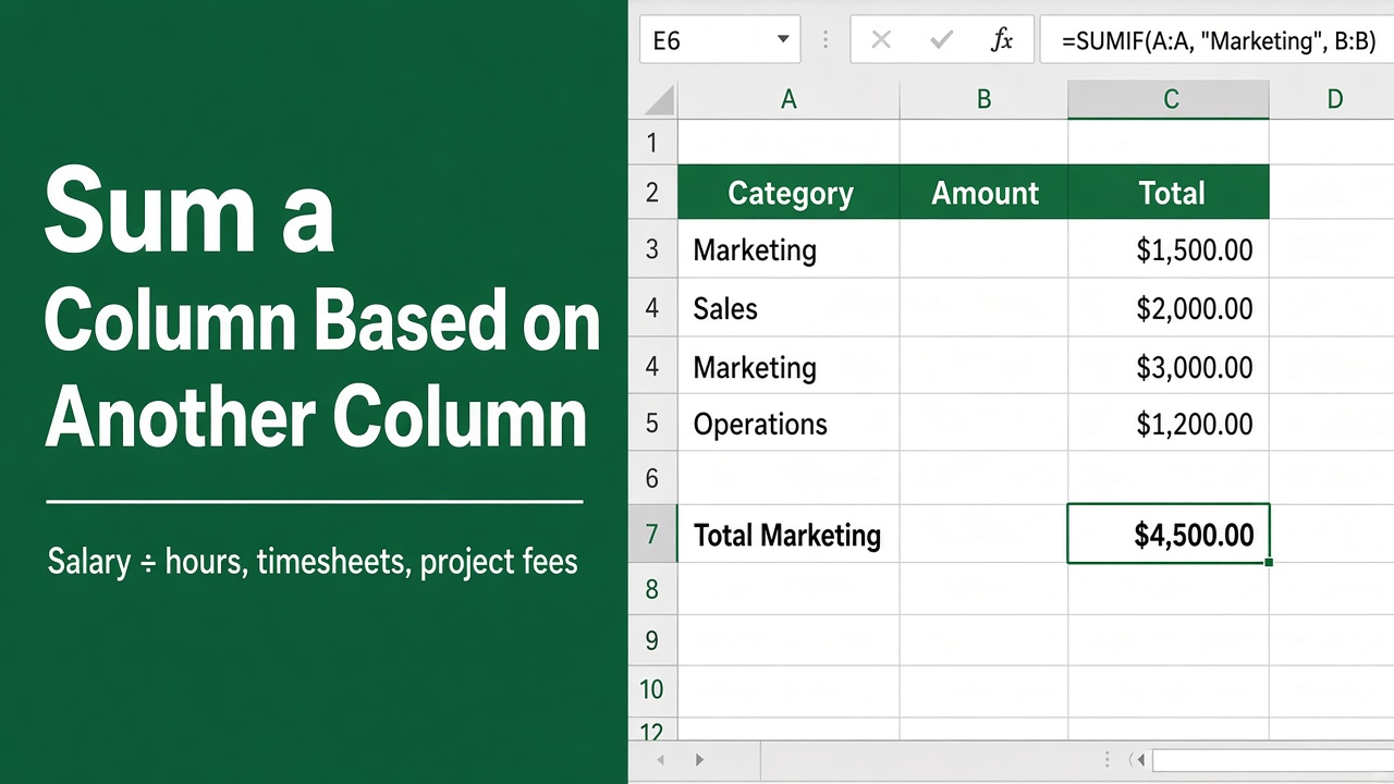 How to Sum a Column Based on Another Column Value in Excel? featured image