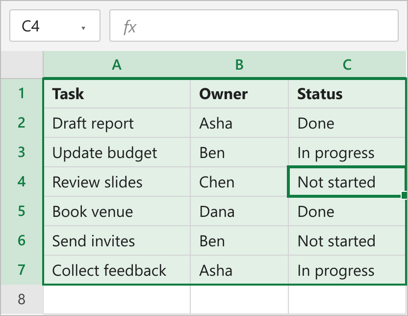 Task tracker saved in a shared network folder for the legacy shared workbook